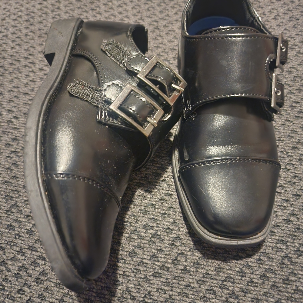 Men's Black Double Monk Strap Shoes